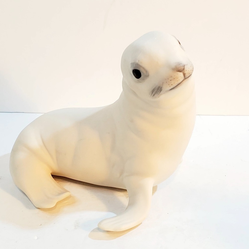 Vtg Cybis Harp Seal Arctic Pup Bisque Porcelain Figurine Animal Collection USA